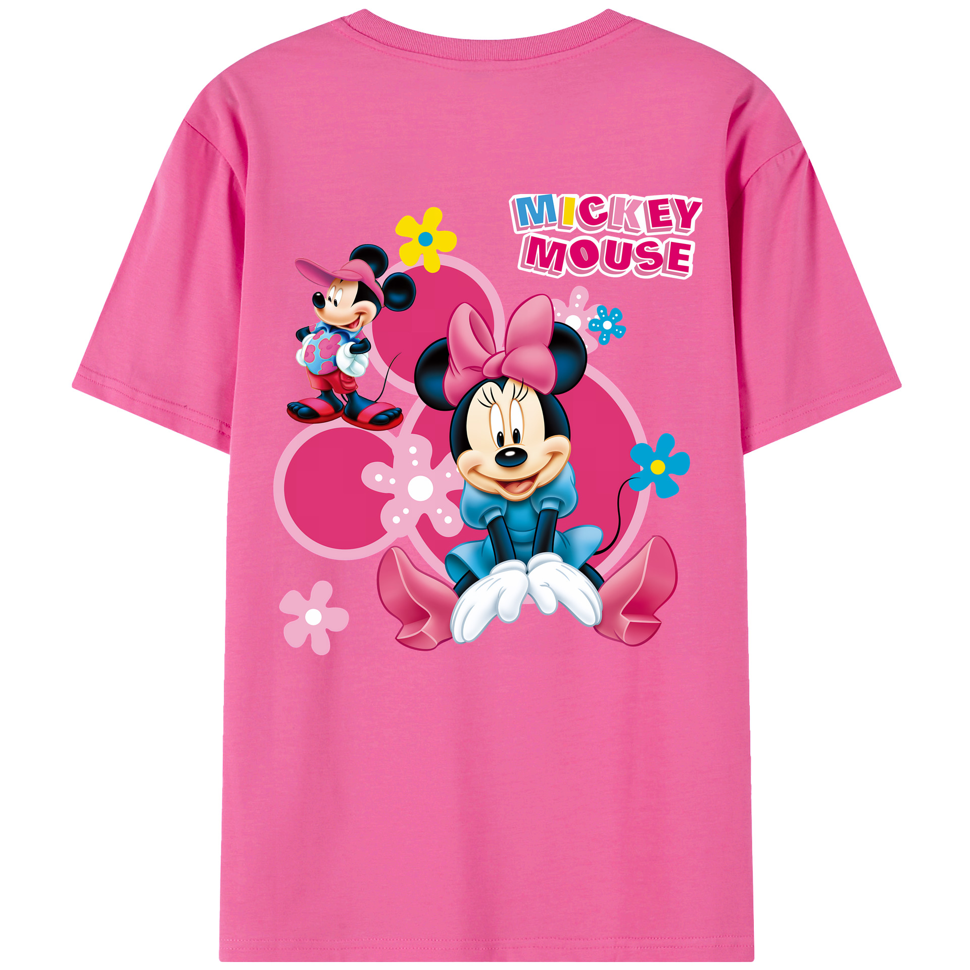 （画像用） ミッキーマウス Mickey Mouse レディース半袖Tシャツ(バックプリント)